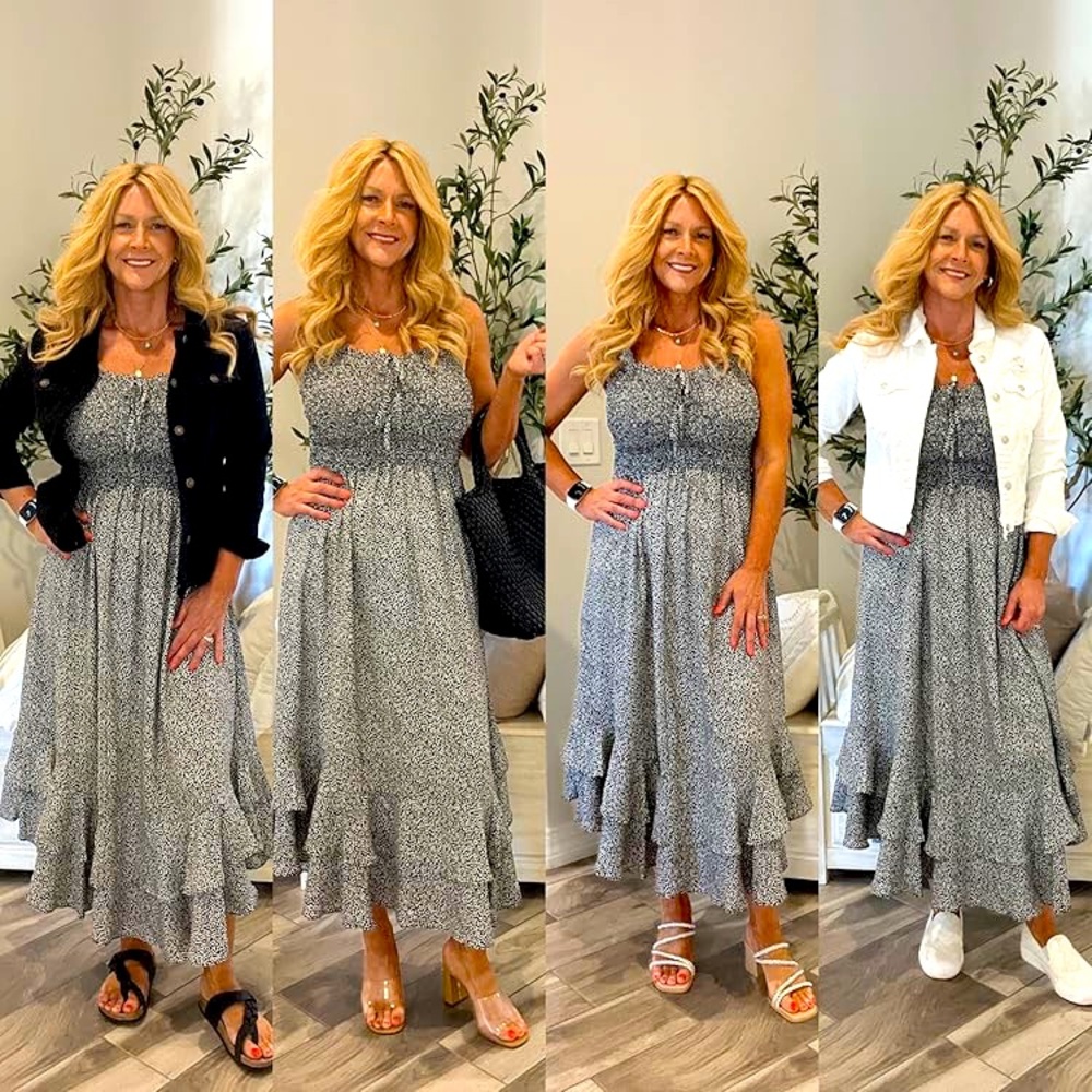 Sundress, ruffled bottom ankle length, size L. Sold on Amazon $60. My price $25.